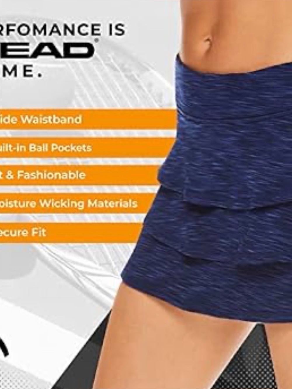 Head Women's Blue Layered Athletic Skort